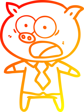 Bir insan tarafından çizilmiş bağıran çizgi film domuzu çizimi.