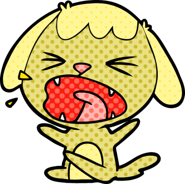 Bir insan tarafından çizilmiş şirin bir köpek havlaması.