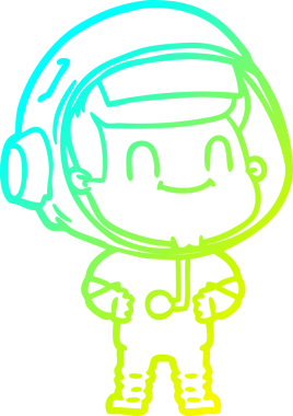 Bir insan tarafından çizilmiş mutlu bir astronot çizgi roman çizimi.