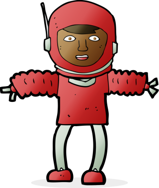 Bir insan tarafından çizilmiş bir astronot.