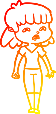 İnsan tarafından çizilmiş endişeli bir karikatür çizimi.