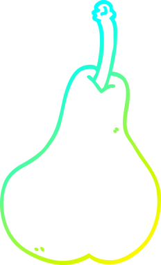 Bir insan tarafından çizilmiş sağlıklı bir armut çizgi çizimi.