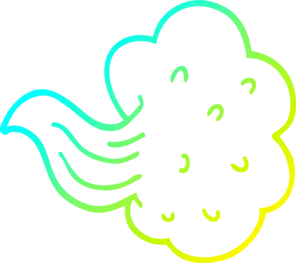 Bir insan tarafından çizilmiş soğuk hava rüzgarının çizgi çizimi.