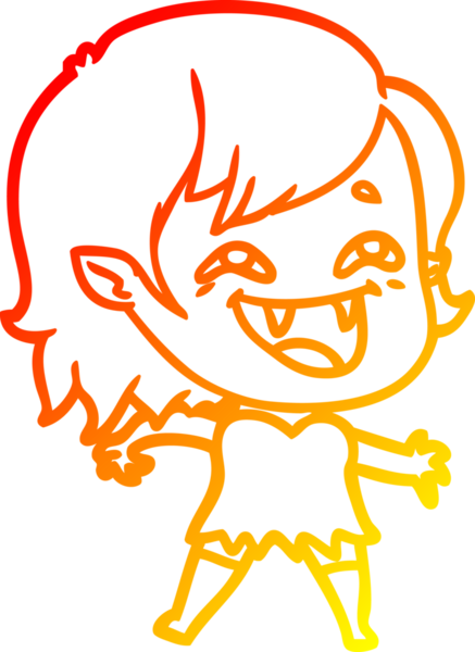 Bir insan tarafından çizilmiş gülen vampir kız çizgi filmi.