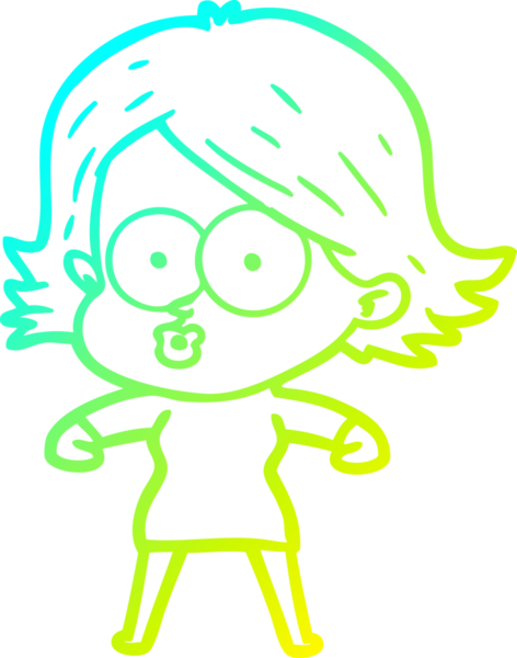 Bir insan tarafından somurtulmuş çizgi film kızı çizimi.