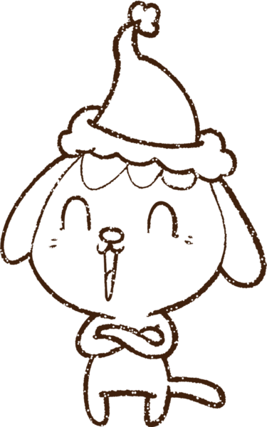 Bir insan tarafından çizilmiş Noel Köpeği Kömürü