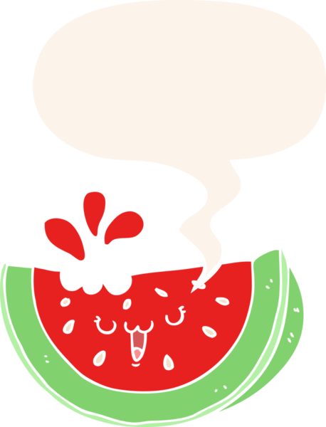 bir insan tarafından çizilmiş, konuşma baloncuklu karpuz.