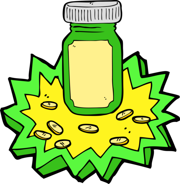 Bir insan tarafından çizilmiş bir kutu dolusu hap.