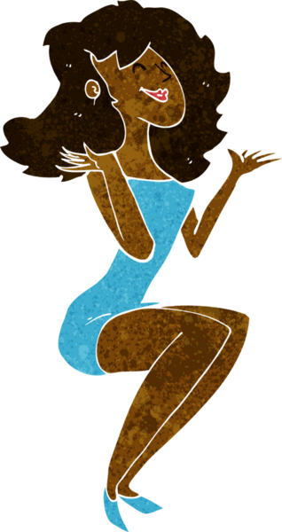 Bir insan tarafından çizilmiş çekici bir kadın.