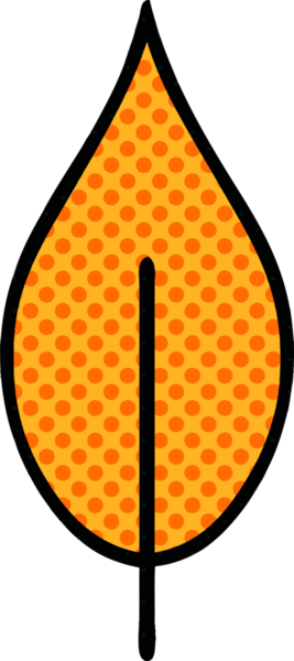 Bir insan tarafından çizilmiş bir güz yaprağının çizgi roman tarzı