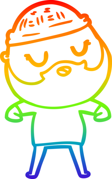 Bir insan tarafından çizilmiş sakallı bir karikatür çizimi.