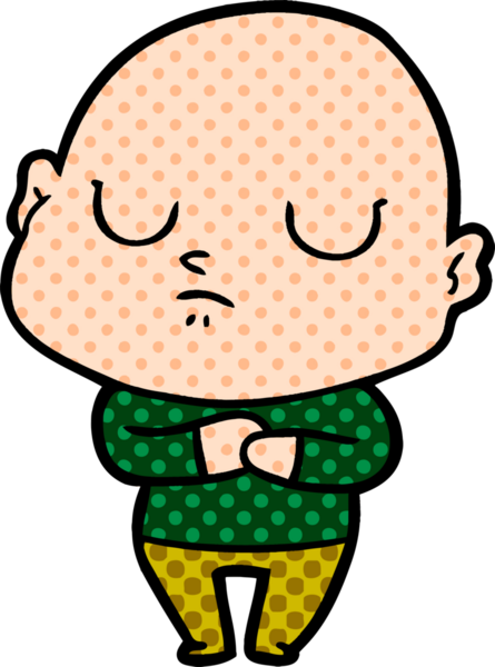 bir insan tarafından çizilmiş kel bir adam.