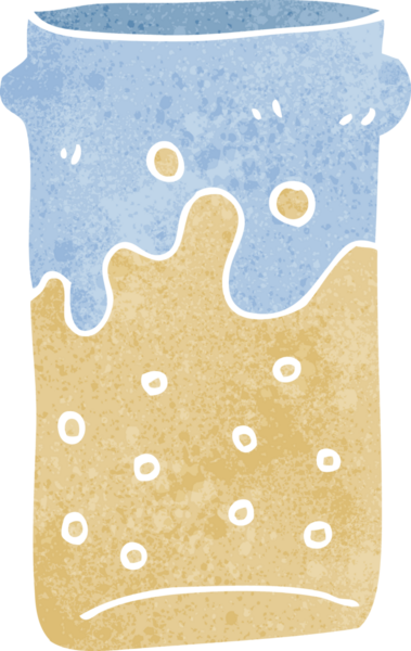 Bir insan tarafından çizilmiş yarım litre bira.