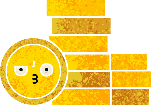 Bir insan tarafından çizilmiş paraların retro illüstrasyon tarzı karikatürü