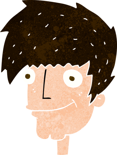 Bir insan tarafından çizilmiş gülümseyen adam.