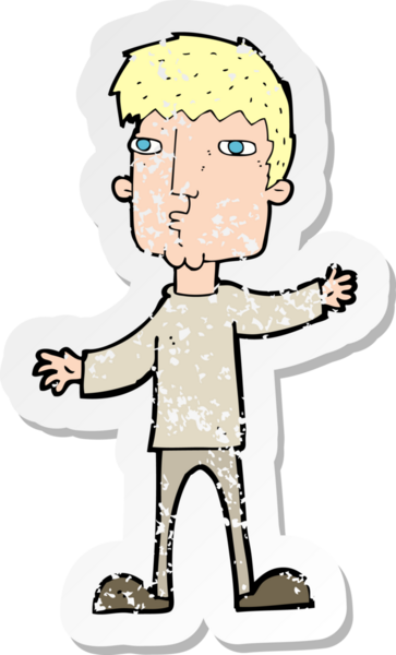 Bir insan tarafından çizilmiş garip bir çizgi filmin gerilimli çıkartması.