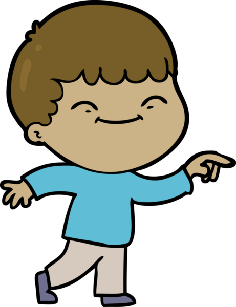 Bir insan tarafından çizilmiş gülümseyen çocuk.