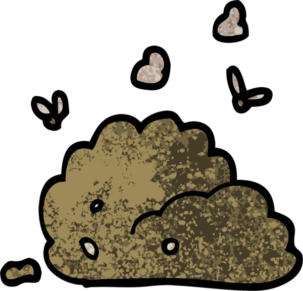 Bir insan tarafından çizilmiş grunge desenli çizgi film köpek kakası.