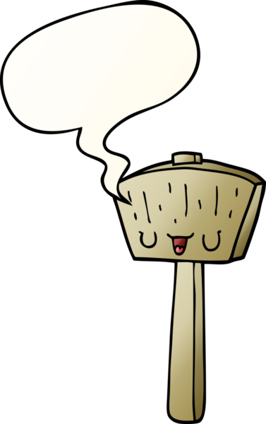 bir insan tarafından çizilmiş yumuşak eğimli konuşma baloncuklu çizgi film tokmağı