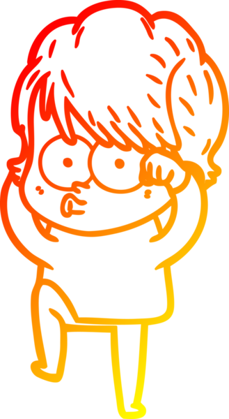 Bir insan tarafından çizilmiş bir karikatür kadın çizimi