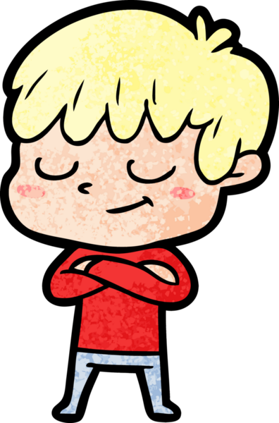 Bir insan tarafından çizilmiş mutlu çocuk çizgi filmi.