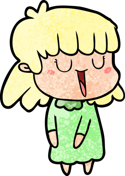 Bir insan tarafından çizilmiş bir çizgi film kadını.