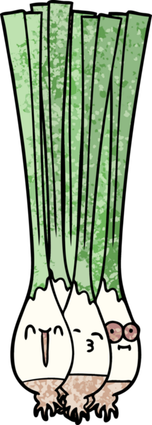 bir insan tarafından çizilmiş taze soğanlar