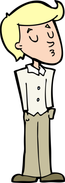 Bir insan tarafından çizilmiş sakin adam çizgi filmi.