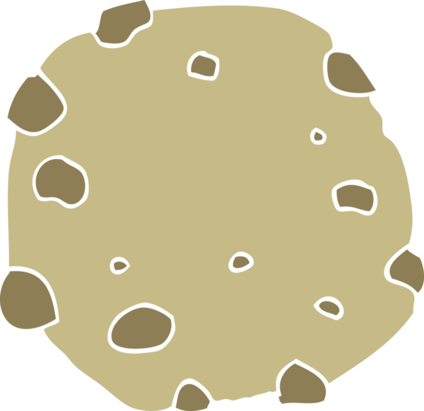 Bir insan tarafından çizilmiş düz renkli çizgi film kurabiyesi