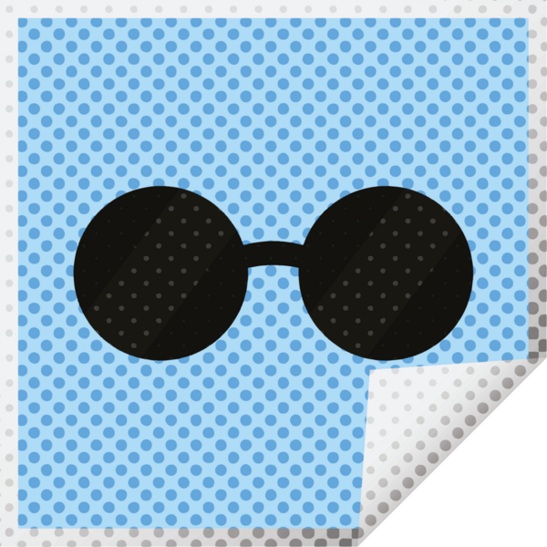 Bir insan tarafından çizilmiş güneş gözlüğü grafik vektör illüstrasyon kare etiketi