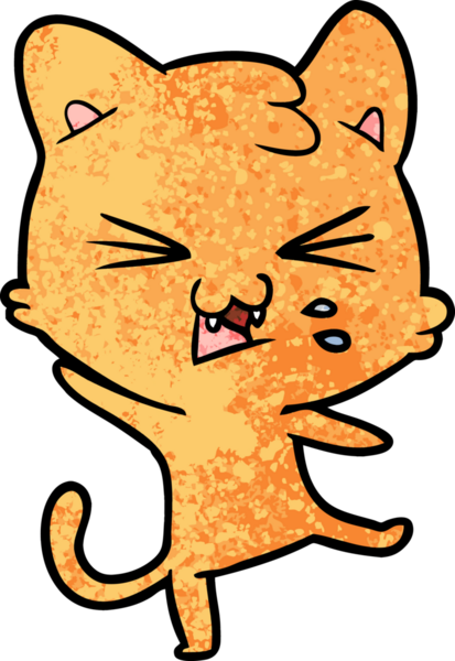 Bir insan tarafından çizilmiş kedi tıslaması.