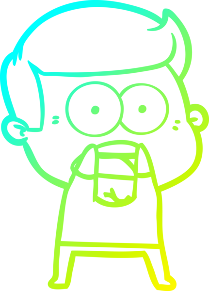 Bir insan tarafından çizilen bir karikatürün soğuk gradyan çizimi.