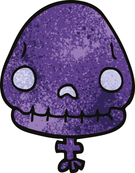 Bir insan tarafından çizilmiş cadılar bayramı kafatası karalaması.