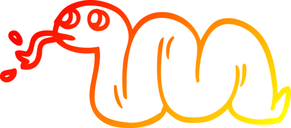 Bir insan tarafından çizilmiş çizgi film yılanı çizimi.