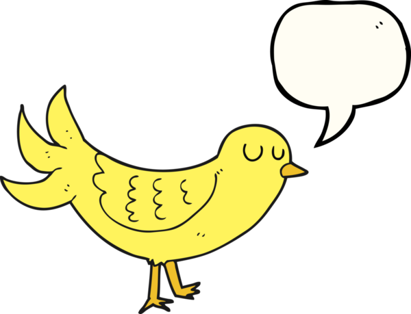 Bir insan tarafından çizilmiş serbest konuşma balonu karikatür kuşu