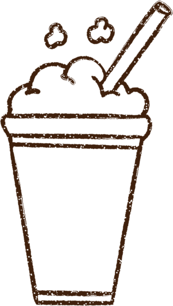 Bir insan tarafından çizilmiş buzlu içecek kömürü.