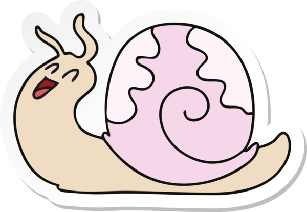 Bir insan tarafından çizilmiş garip bir el salyangozunun çıkartması.