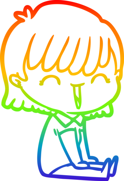 gökkuşağı gradyan çizimi bir insan tarafından çizilmiş bir karikatür kadın