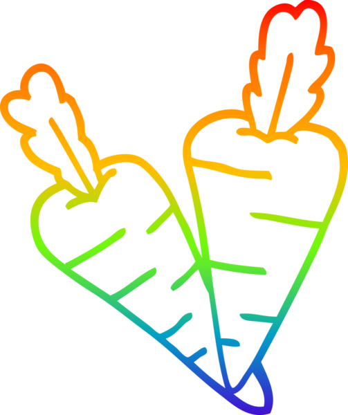 gökkuşağı gradyan çizgi çizimi bir insan tarafından çizilmiş havuç