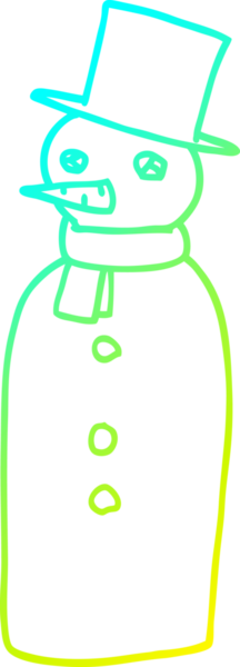 Bir insan tarafından çizilmiş bir kardan adamın soğuk çizgi çizimi