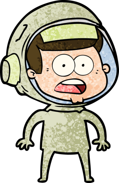 Karikatür bir insan tarafından çizilen astronotu şaşırttı.