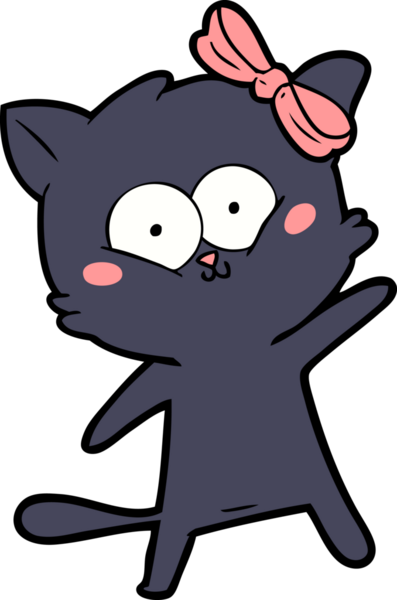 Bir insan tarafından çizilmiş çizgi film kedisi.