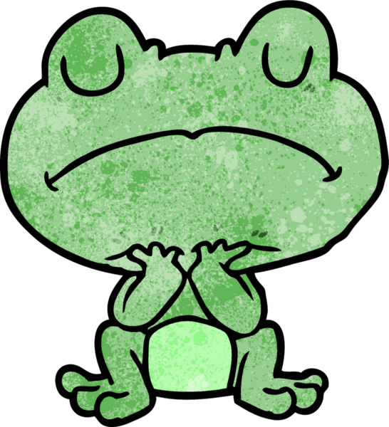 Bir insan tarafından sabırla çizilmiş bir kurbağa.