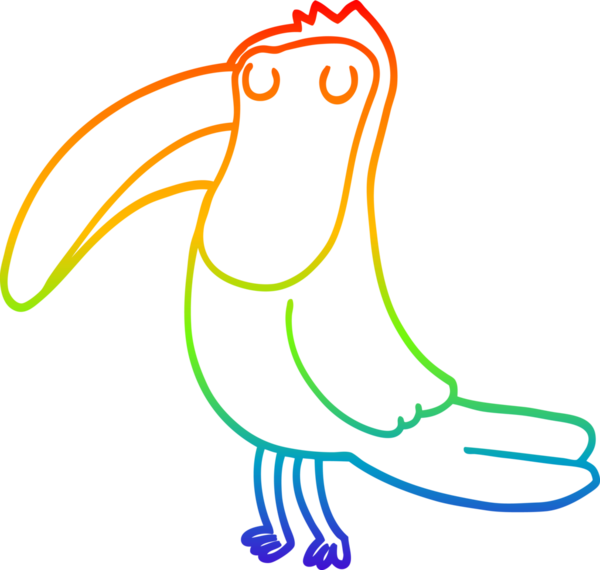 gökkuşağı gradyan çizgi çizimi bir insan tarafından çizilmiş bir tukan