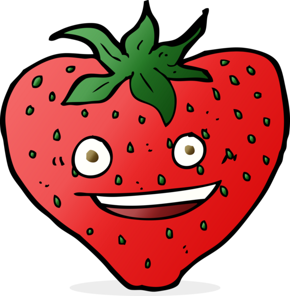 Bir insan tarafından çizilmiş çilek çizgi filmi.