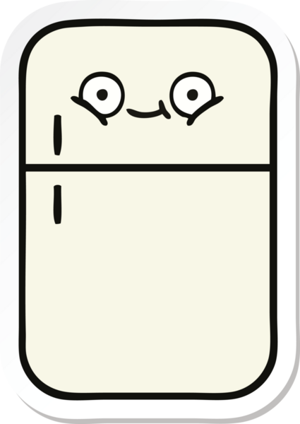 Bir insan tarafından çizilmiş şirin bir buzdolabı etiketi.