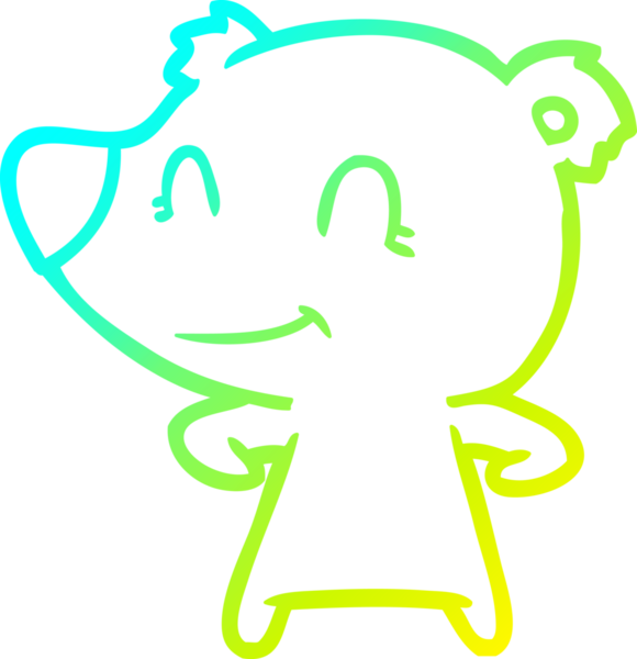 Bir insan tarafından çizilmiş dost canlısı bir ayı çizgi filmi.