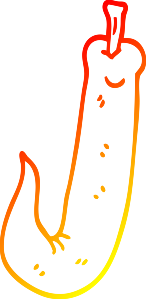 Bir insan tarafından çizilen kırmızı biber çizgi filminin sıcak gradyanı