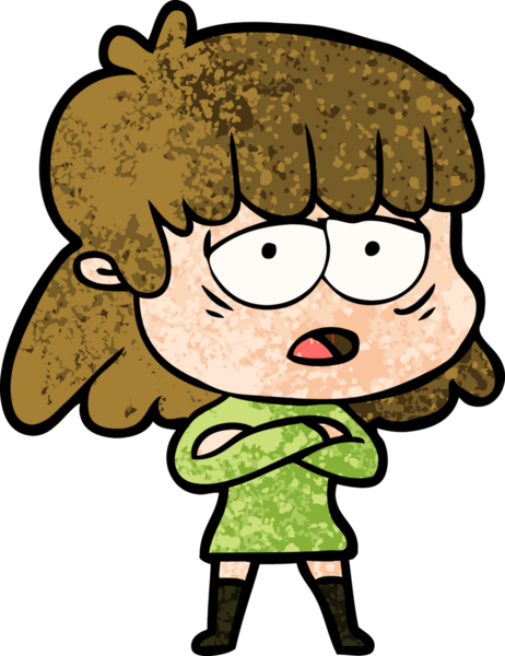 Bir insan tarafından çizilmiş yorgun bir kadın.