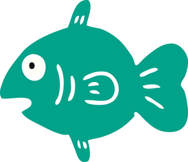 Bir insan tarafından çizilmiş bir deniz balığının el çizimi karikatürü